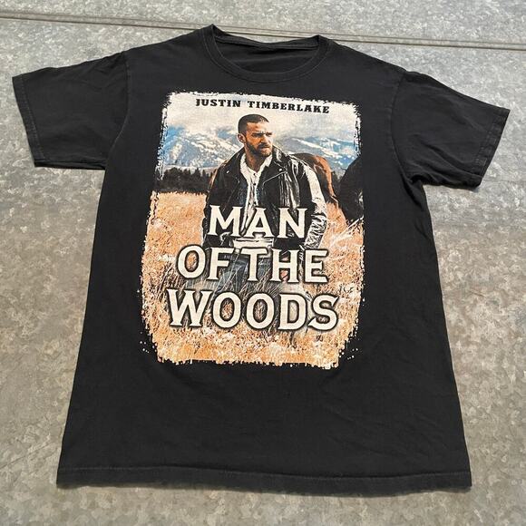Justin Timberlake Man Of The Woods Concert Tour Shirt Womens Small Band Tee Y2K - Picture 1 of 9